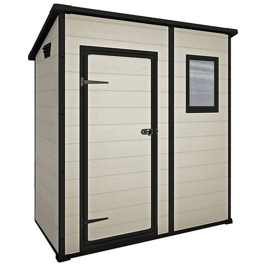 Keter Manor Pent Outdoor Garden Storage Shed 6 x 4ft - Brown